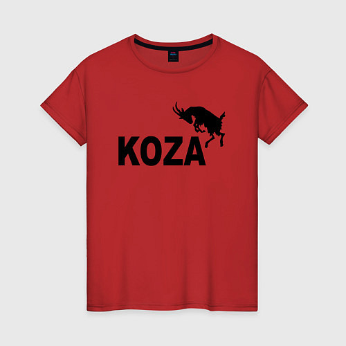Женская футболка Коза вместо пумы / Красный – фото 1