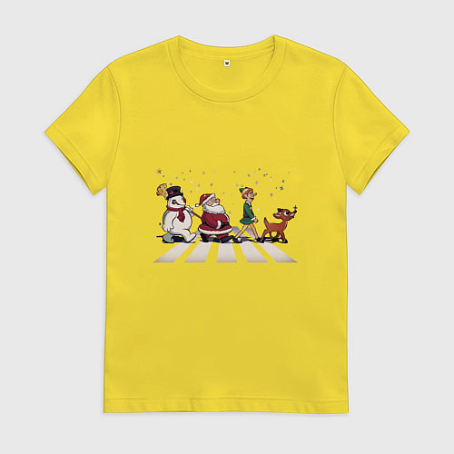Женская футболка Beatles Christmas / Желтый – фото 1