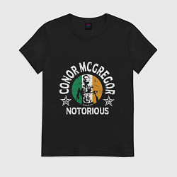 Футболка хлопковая женская Конор - Ирландия, цвет: черный