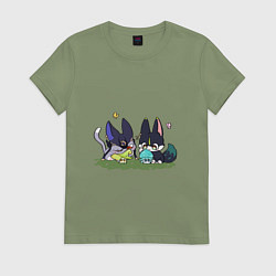 Женская футболка Котики Сайно и Тигнари