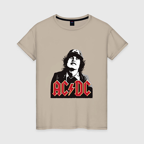 Женская футболка AC - DC / Миндальный – фото 1