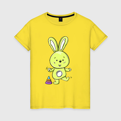 Женская футболка Малыш зайка / Желтый – фото 1