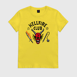 Футболка хлопковая женская Hellfire сlub art, цвет: желтый
