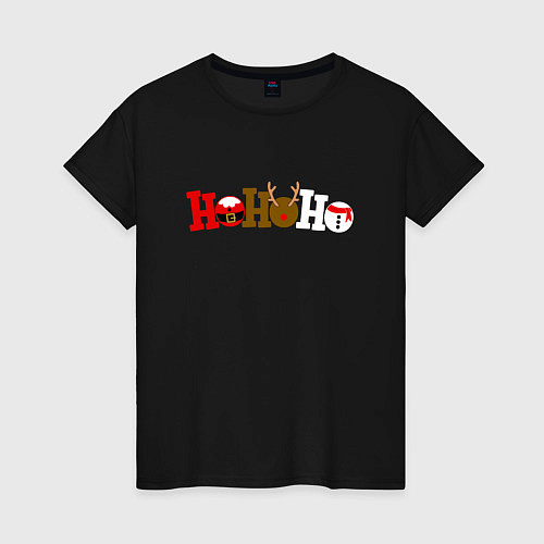 Женская футболка Ho ho ho / Черный – фото 1