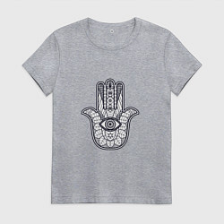 Футболка хлопковая женская Хамса, цвет: меланж