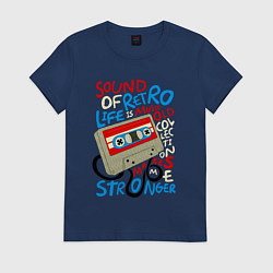 Женская футболка Касссета ретро звук