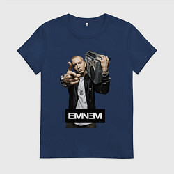 Футболка хлопковая женская Eminem boombox, цвет: тёмно-синий