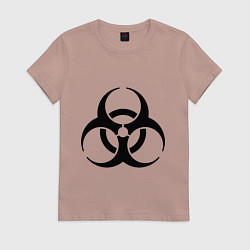 Футболка хлопковая женская Biological hazard, цвет: пыльно-розовый