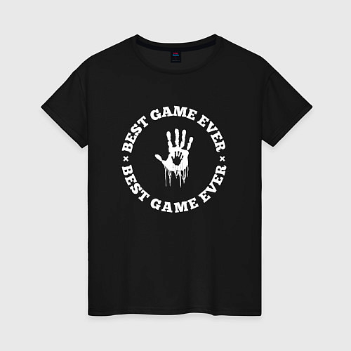 Женская футболка Символ Death Stranding и круглая надпись best game / Черный – фото 1