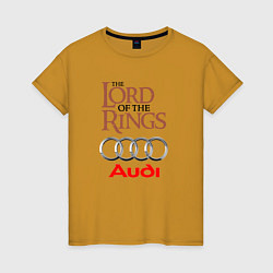 Футболка хлопковая женская Audi - властелин колец, цвет: горчичный