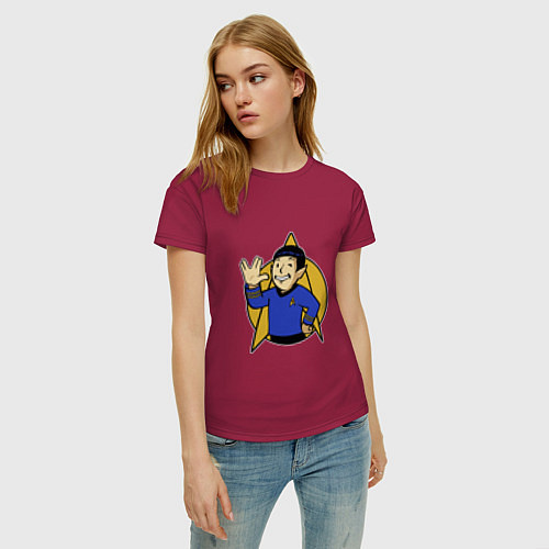 Женская футболка Spoke - vault boy / Маджента – фото 3