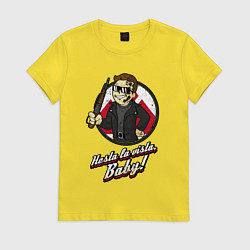 Футболка хлопковая женская Vault boy - terminator, цвет: желтый