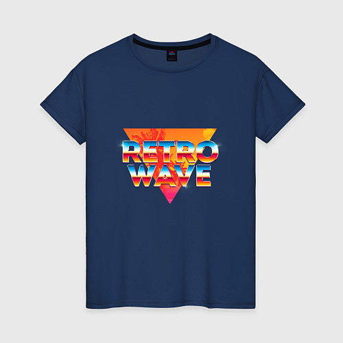 Женская футболка Летний ретровейв / Тёмно-синий – фото 1