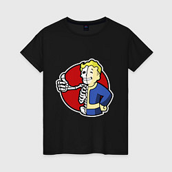 Женская футболка Vault boy - skeleton