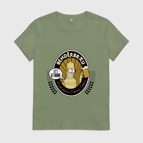 Женская футболка Benderbrau - lets get drunk / Авокадо – фото 1