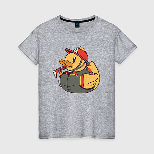 Женская футболка Резиновая утка пожарный / Меланж – фото 1