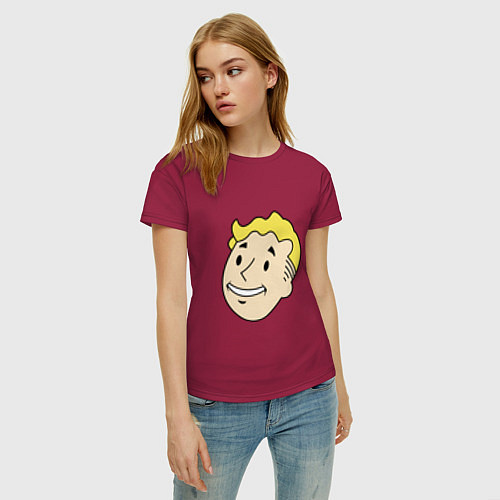 Женская футболка Vault boy head / Маджента – фото 3