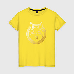 Футболка хлопковая женская Символ года кролика, цвет: желтый