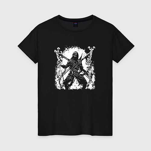 Женская футболка Ninja of darkness / Черный – фото 1
