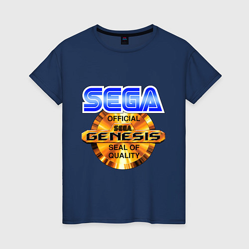 Женская футболка Sega genesis medal / Тёмно-синий – фото 1