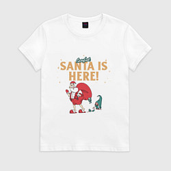 Женская футболка Careful Santa is here