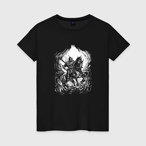 Женская футболка Knight on horseback / Черный – фото 1