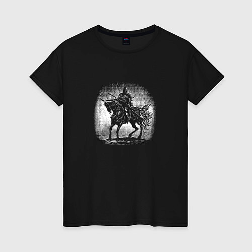 Женская футболка Воин на коне / Черный – фото 1