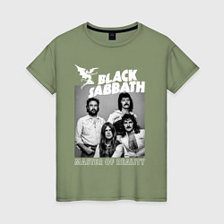 Футболка хлопковая женская Black Sabbath rock, цвет: авокадо