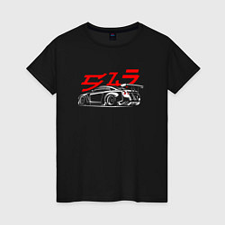 Футболка хлопковая женская Nissan GTR art, цвет: черный