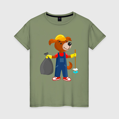 Женская футболка Пёсик-уборщик / Авокадо – фото 1