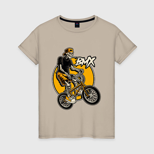 Женская футболка BMX rider / Миндальный – фото 1