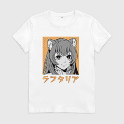 Футболка хлопковая женская Рафталия тануки, цвет: белый