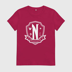 Футболка хлопковая женская Академия Невермор, цвет: маджента
