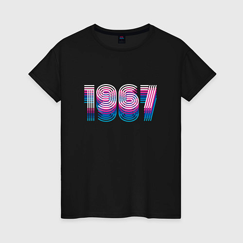 Женская футболка 1967 год ретро неон / Черный – фото 1