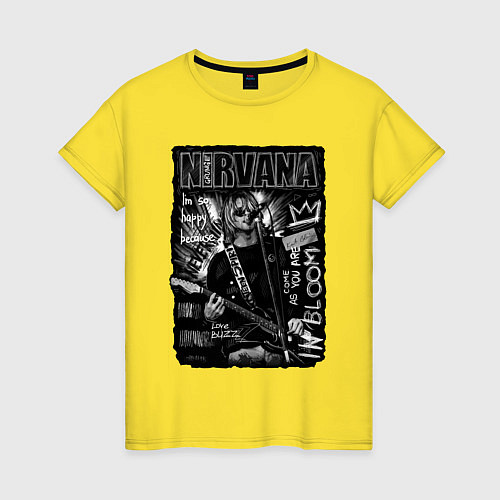 Женская футболка Nirvana grunge 2022 / Желтый – фото 1