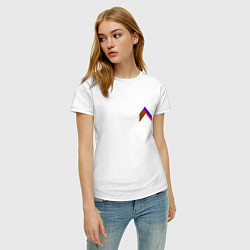 Футболка хлопковая женская Триколор георгиевская лента, цвет: белый — фото 2