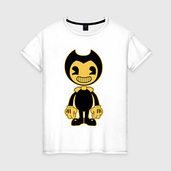 Футболка хлопковая женская Bendy and the Ink Machine, цвет: белый