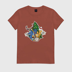 Футболка хлопковая женская InChess New Year Limited Edition 2023, цвет: кирпичный