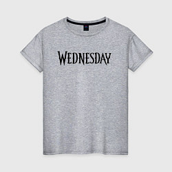 Футболка хлопковая женская Logo black Wednesday, цвет: меланж