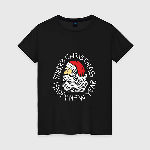 Женская футболка Santa new year / Черный – фото 1