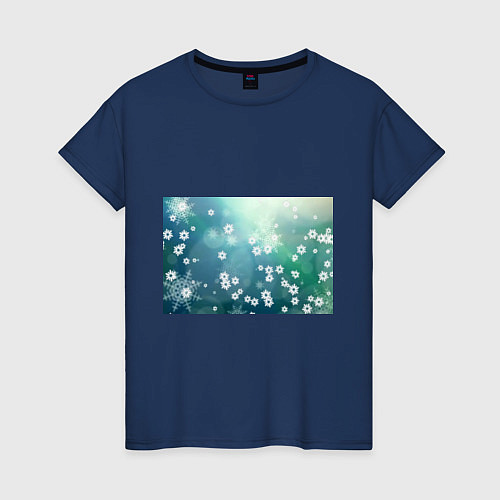 Женская футболка Снежный ветерок / Тёмно-синий – фото 1