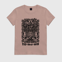 Женская футболка Скелет-пират с пистолетами