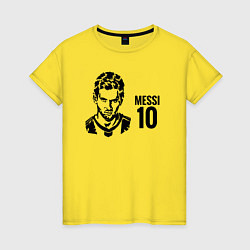 Футболка хлопковая женская Messi 10, цвет: желтый