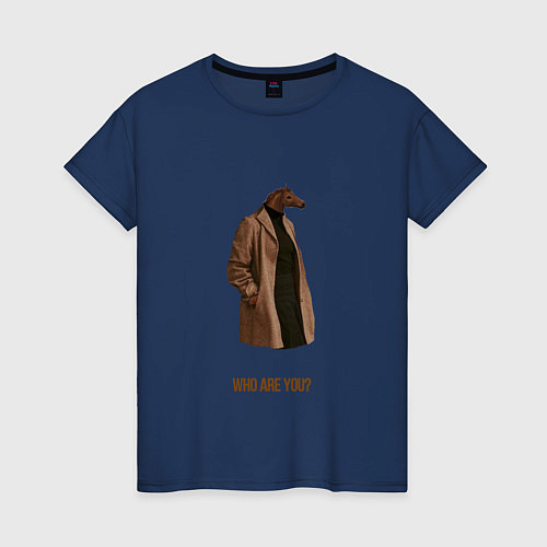 Женская футболка Конь в пальто / Тёмно-синий – фото 1