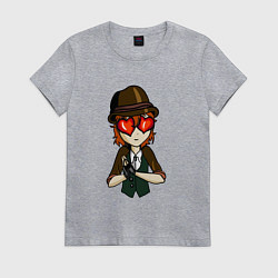 Футболка хлопковая женская Чуя сердце, цвет: меланж