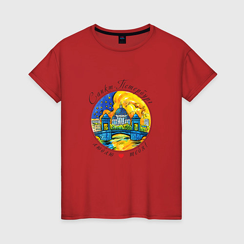 Женская футболка Санкт-Петербург, Троицкий Собор / Красный – фото 1