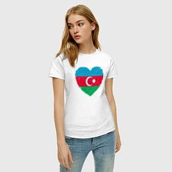 Футболка хлопковая женская Сердце Азербайджана, цвет: белый — фото 2