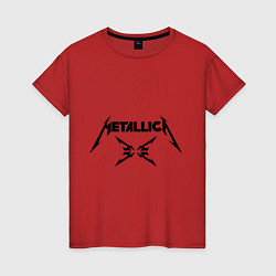 Футболка хлопковая женская Metallica, цвет: красный