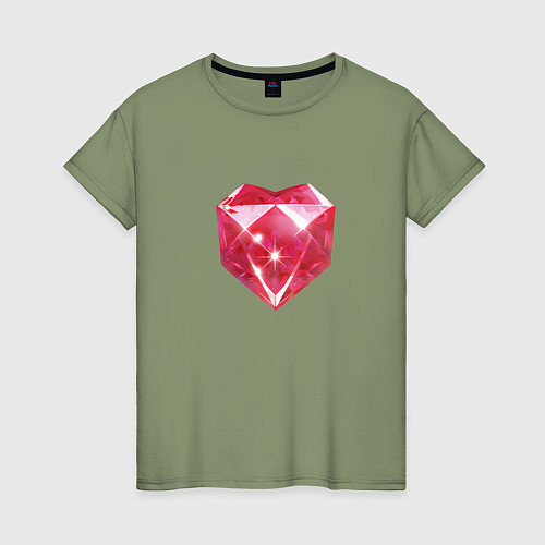 Женская футболка Рубиновое сердце / Авокадо – фото 1