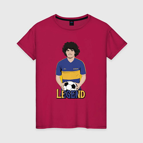 Женская футболка Марадона легенда / Маджента – фото 1